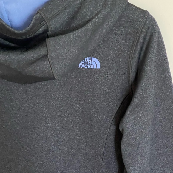 The North Face Charcoal Light Blue Logo Hoodie Women’s size Small - Picture 5 of 6